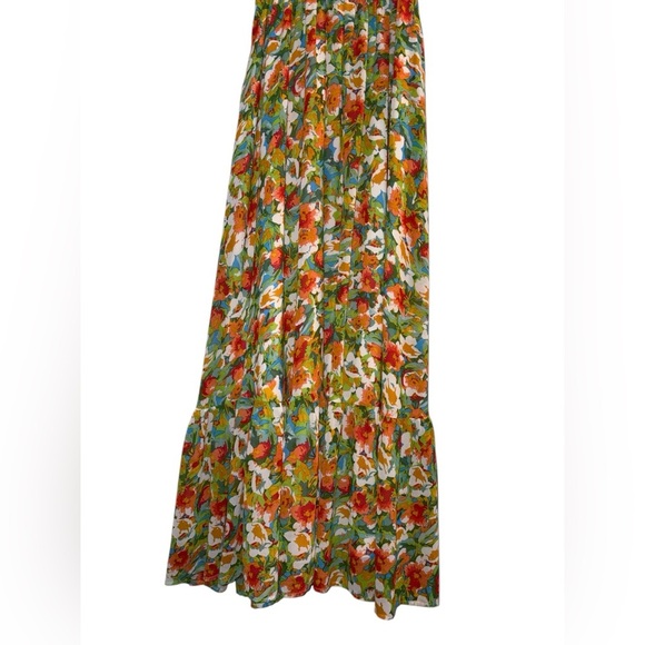 Code X Mode Women’s Size S Floral Maxi Dress Boho Stretchy Waist Flutter Sleeves - Picture 12 of 15